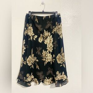 Floral Black and Cream Skirt